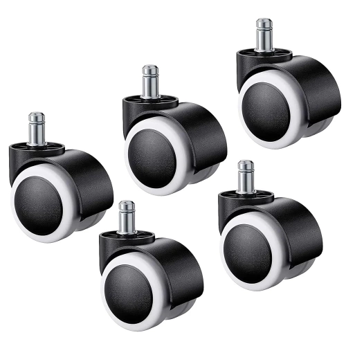 Uniwersalne kółka do fotela biurowego | Zestaw 5 kółek do mebli | Kółka do krzesła obrotowego | WXL-D50MM-5PCS
