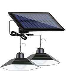 LD-02 | Zestaw dwóch wiszących ogrodowych lamp solarnych LED z czujnikiem zmierzchu IP44 | 2x 30 diod LED SMD | Pilot IR